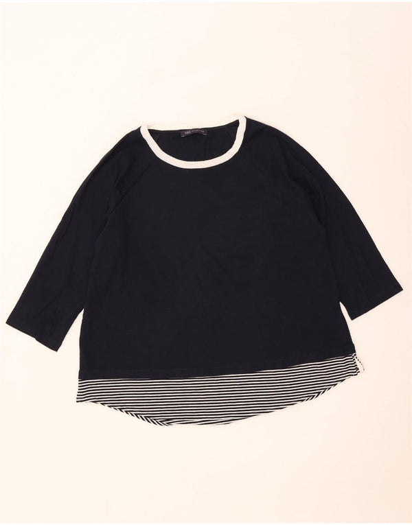 Marks & Spencer Damen-Blusenoberteil mit 3/4-Ärmeln, UK 18, XL, Marineblau gestreift