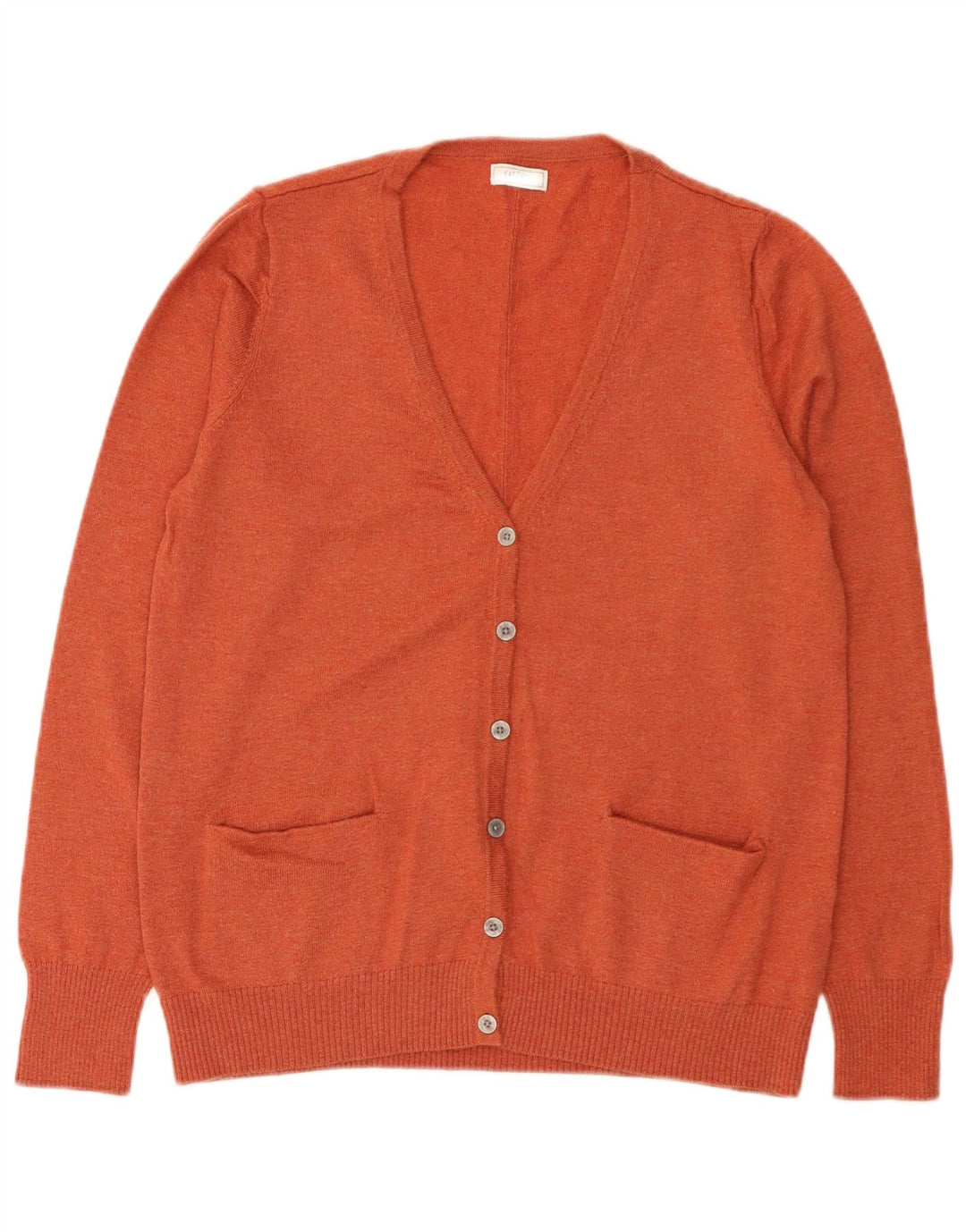 Fat Face Damen-Cardigan-Pullover UK 12 Mittelorange Wolle