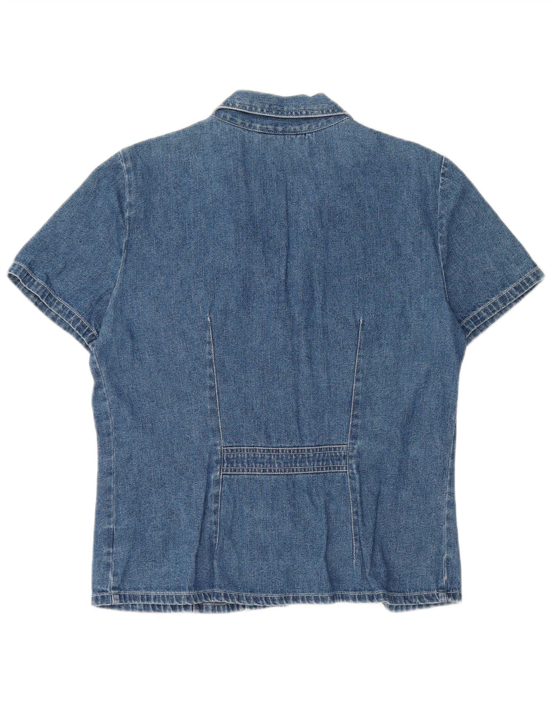 DRESS BARN Damen Kurzarm-Jeanshemd US 8 Mittelblaue Baumwolle