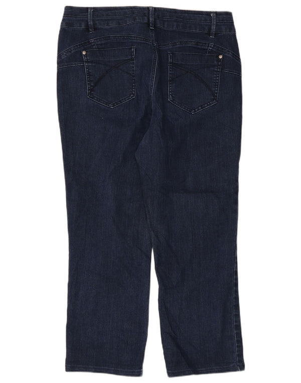 M&Co Womens Petite Cropped Jeans UK 16 Large W34 L23 Marineblaue Baumwolle