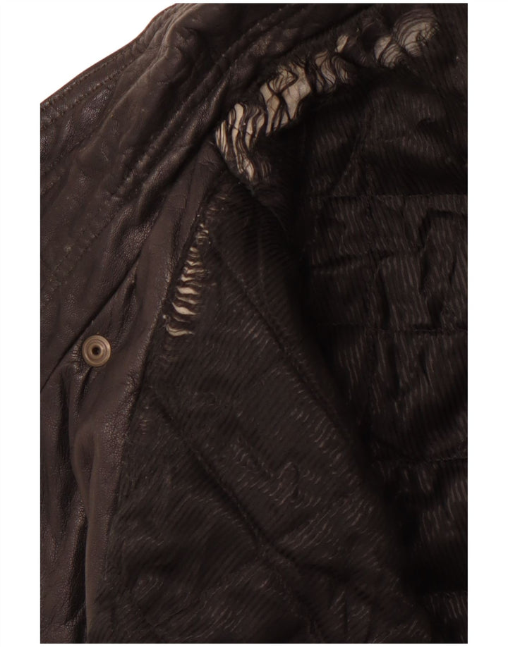 VINTAGE Herren Lederjacke IT 50 Großes schwarzes Leder