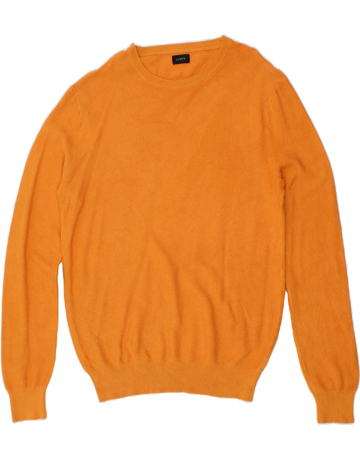 J. CREW Mens Crew Neck Jumper Sweater Medium Orange Cotton Vintage J. Crew and Second-Hand J. Crew from Messina Hembry 