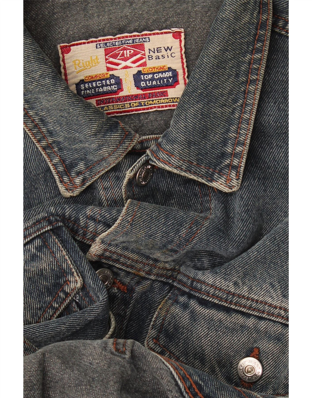 Zip Herren Jeansjacke UK 40 Large Blau