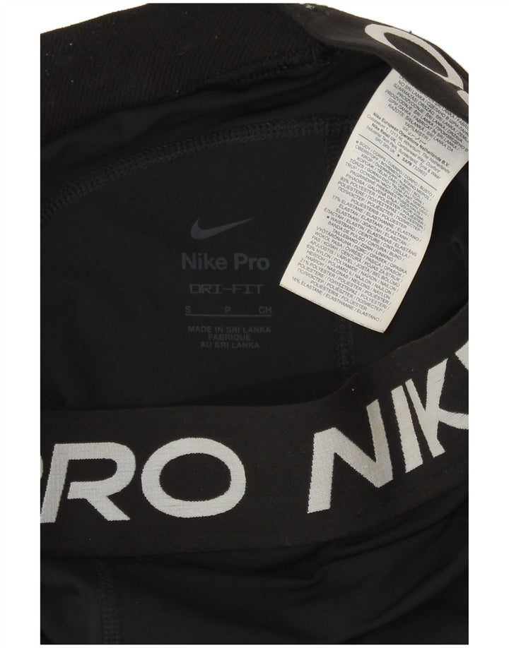 Nike Damen Dri Fit Graphic Sport Shorts UK 10 Small Schwarz Polyester