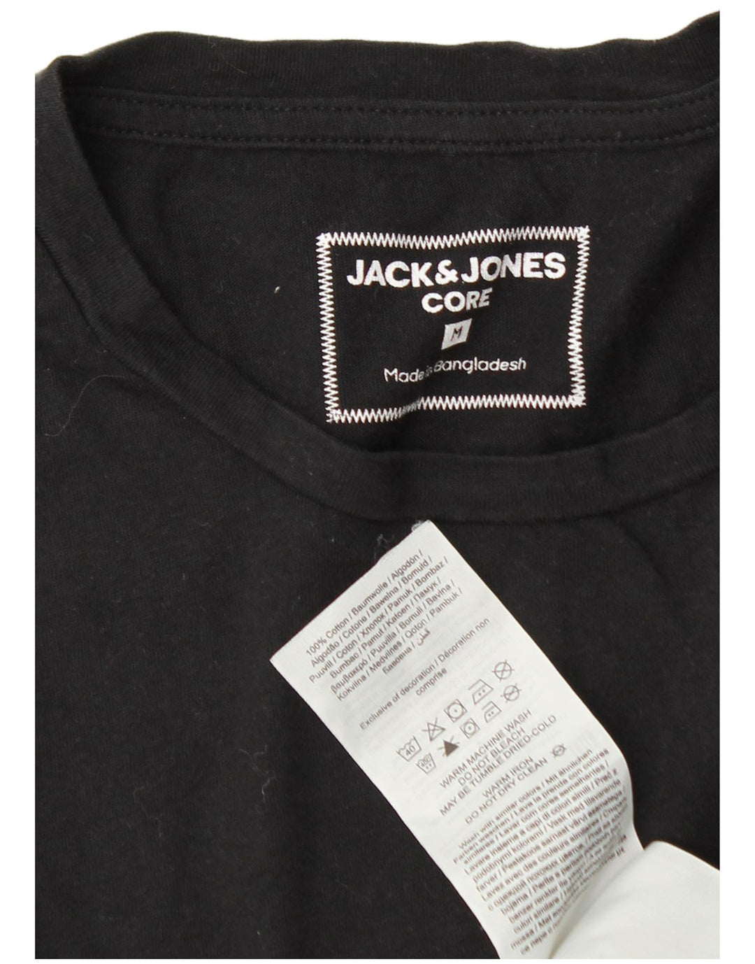 Jack & Jones Herren Grafik-Oberteil, langärmelig, mittelschwarz, Baumwolle