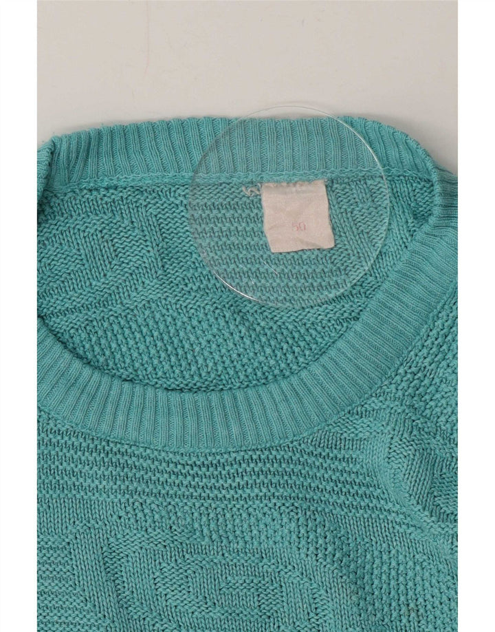 Vintage Herren Pullover mit Rundhalsausschnitt IT 50 Mittelblau
