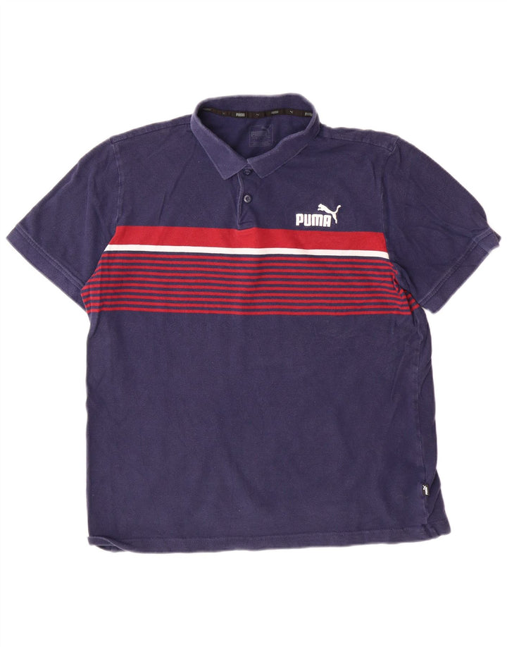 PUMA Herren-Poloshirt, mittelgroß, Marineblau, Farbblock