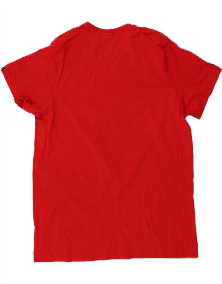 ADIDAS Mens Graphic T-Shirt Top Medium Red Cotton Vintage Adidas and Second-Hand Adidas from Messina Hembry 