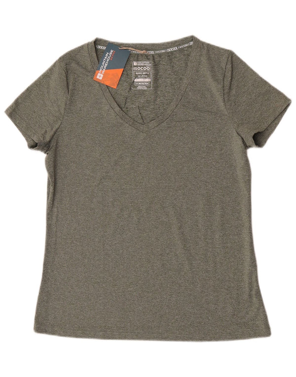 Mountain Warehouse Damen-T-Shirt-Oberteil UK 10 Small Grün meliertes Polyester