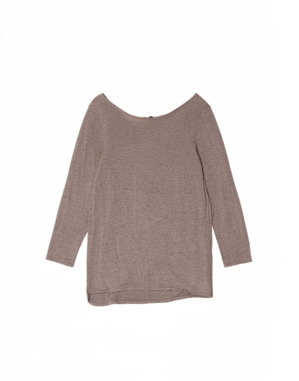 Massimo Dutti Damen Top 3/4 Ärmel UK 12 Mittelgraue Viskose