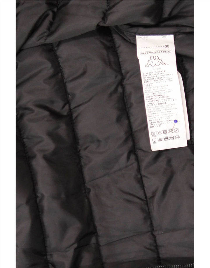 Kappa Herren-Jacke mit Kapuze, gepolstert, UK 42, XL, schwarzes Nylon