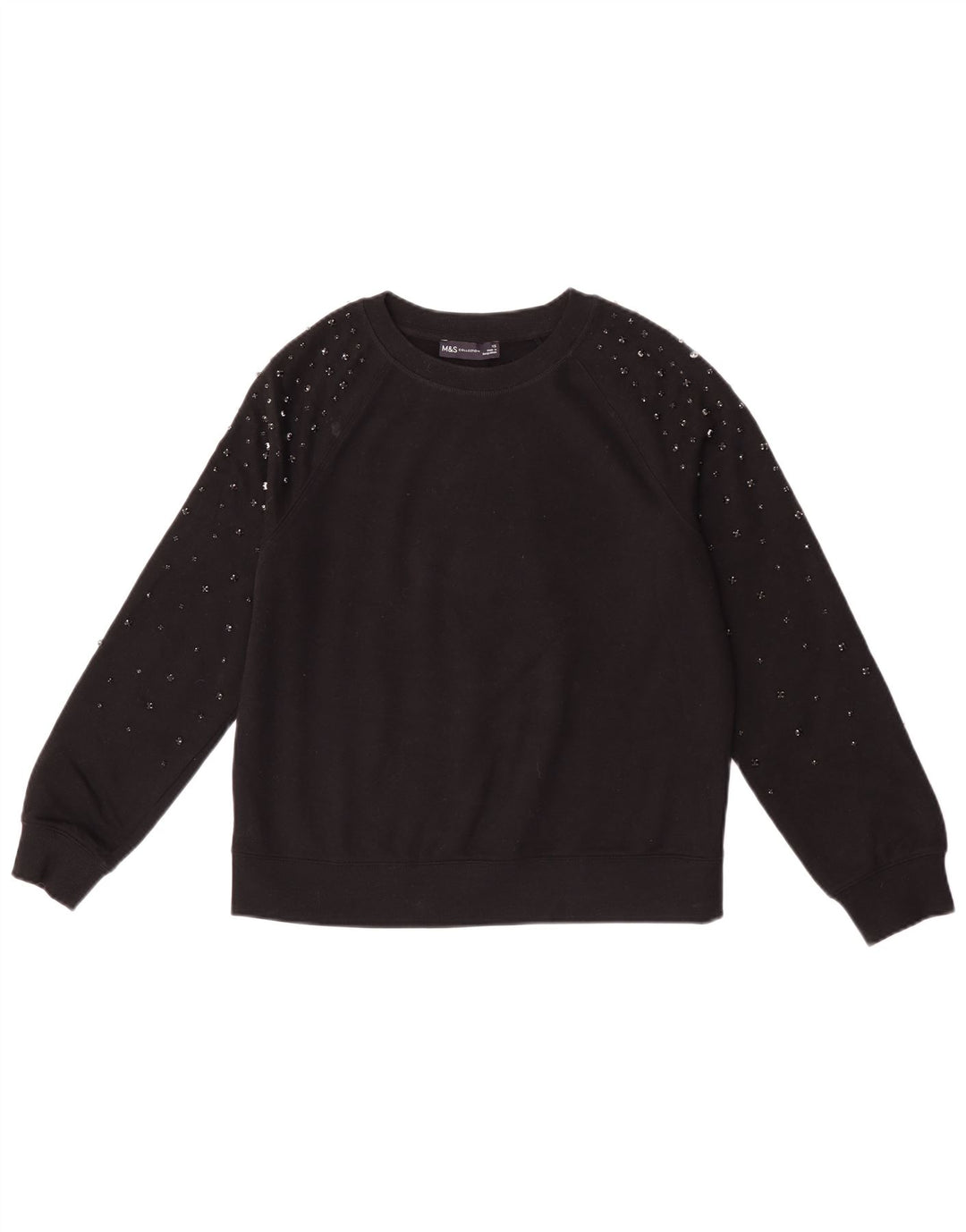 Marks & Spencer Damen-Sweatshirt in Übergröße, Größe UK 6, XS, Schwarz, Baumwolle