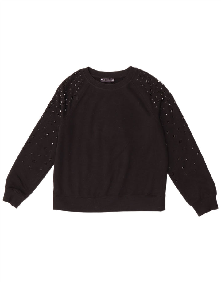Marks & Spencer Damen-Sweatshirt in Übergröße, Größe UK 6, XS, Schwarz, Baumwolle