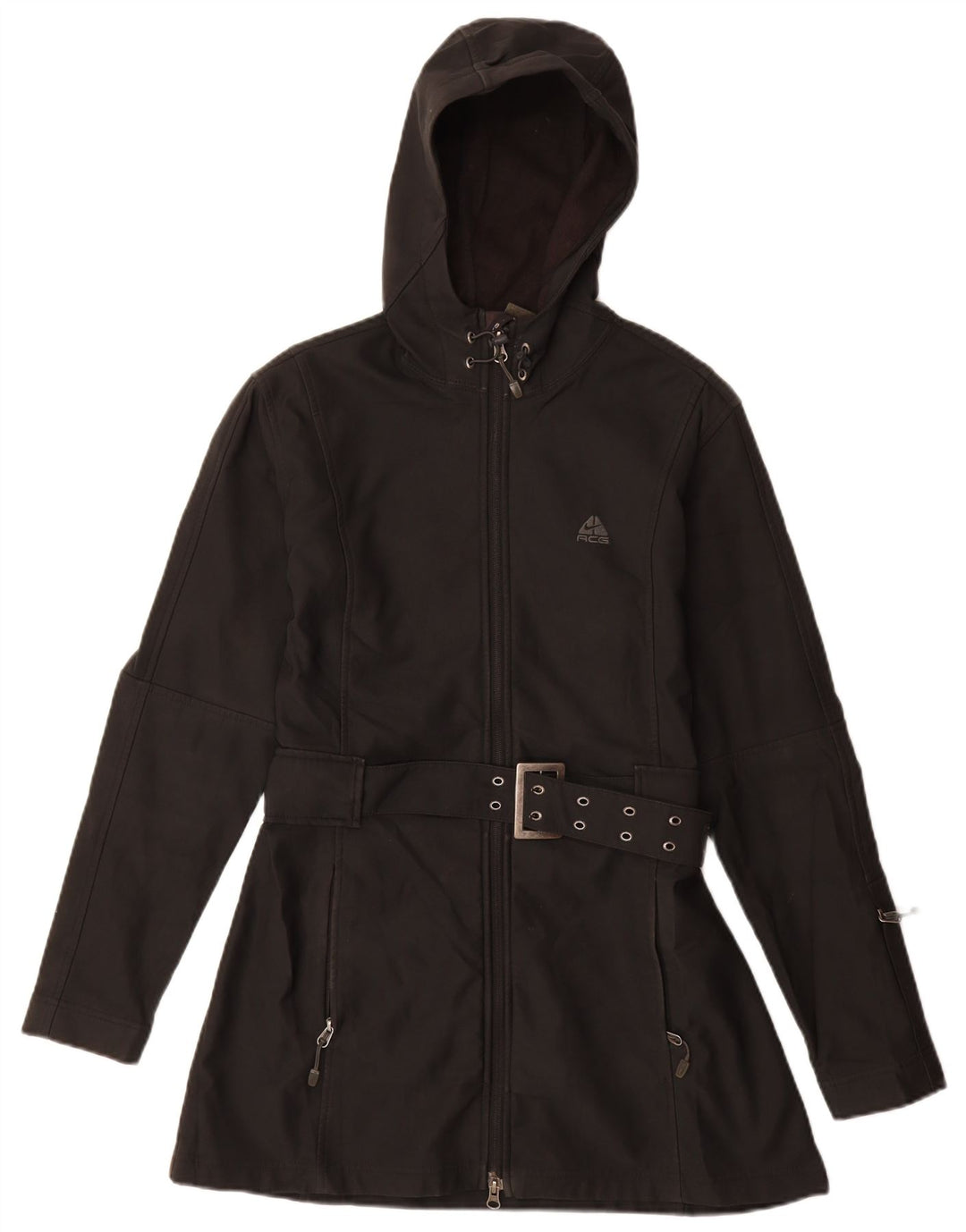 NIKE Damen-Windbreakerjacke mit Kapuze, UK 12, Mittelschwarz, Polyester