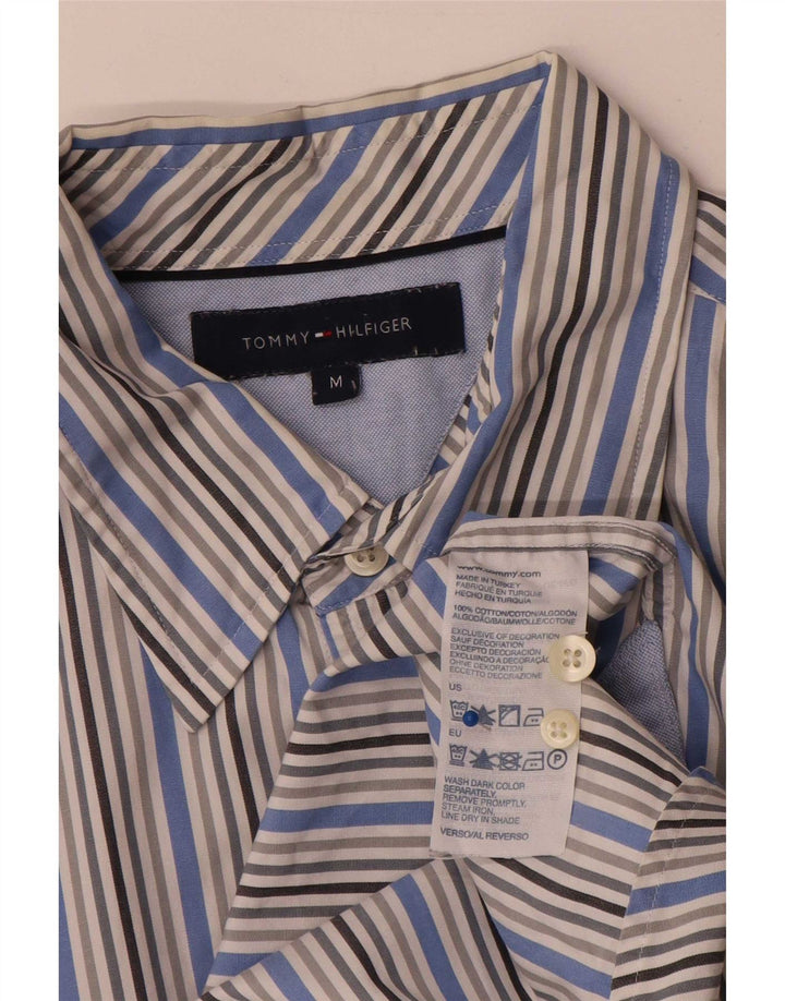 Tommy Hilfiger Herrenhemd aus mittelblauer Nadelstreifen-Baumwolle