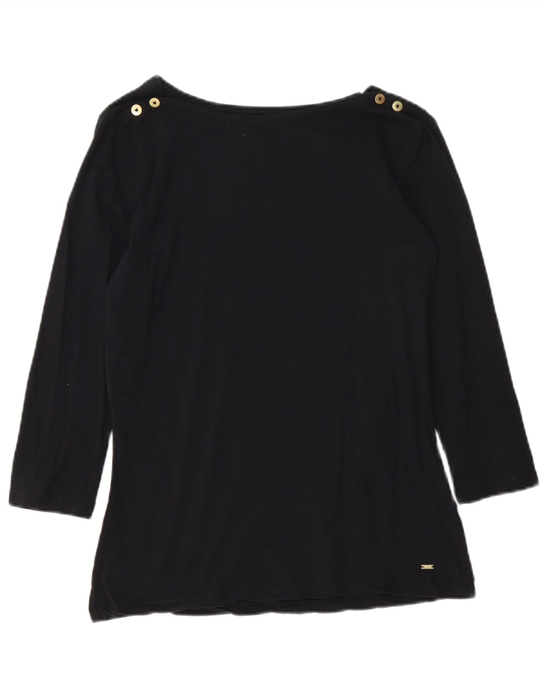 Tommy Hilfiger Damen-Top, 3/4-Ärmel, UK-Größe 12, mittelschwarz, Baumwolle