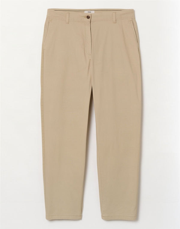 Gerade Chino-Hose für Damen von Marks & Spencer, Gr. 16, Größe L, W36, L28, Beige