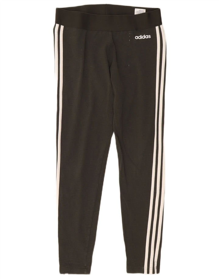 Adidas Damen Leggings UK 12/14 Medium Khaki Baumwolle