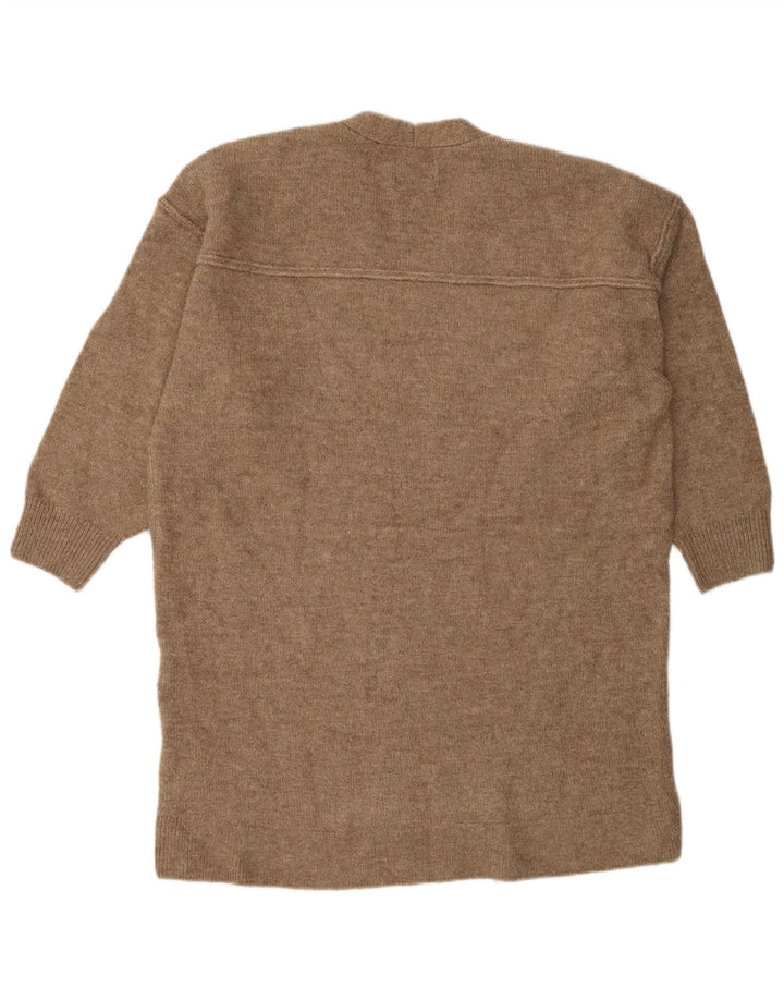 Superdry Damen-Pullover mit V-Ausschnitt, übergroß, UK 12, Mittelbraun, Acryl