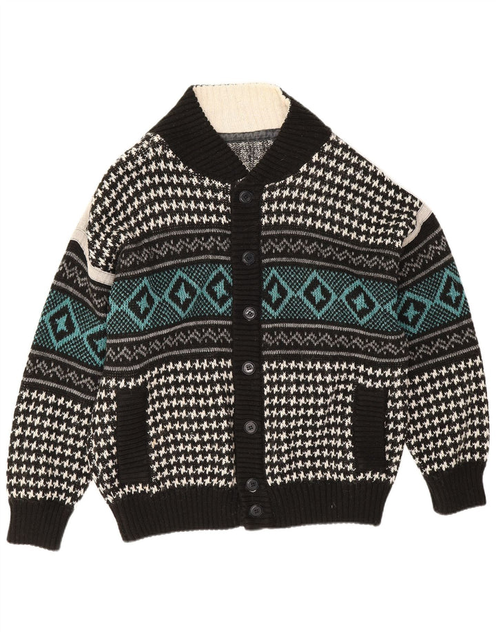 Vintage Herren Cardigan Pullover XL Mehrfarbig Geometrisch