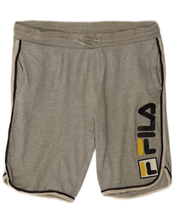 Fila Damen Graphic Sport Shorts UK 14 Große graue Baumwolle