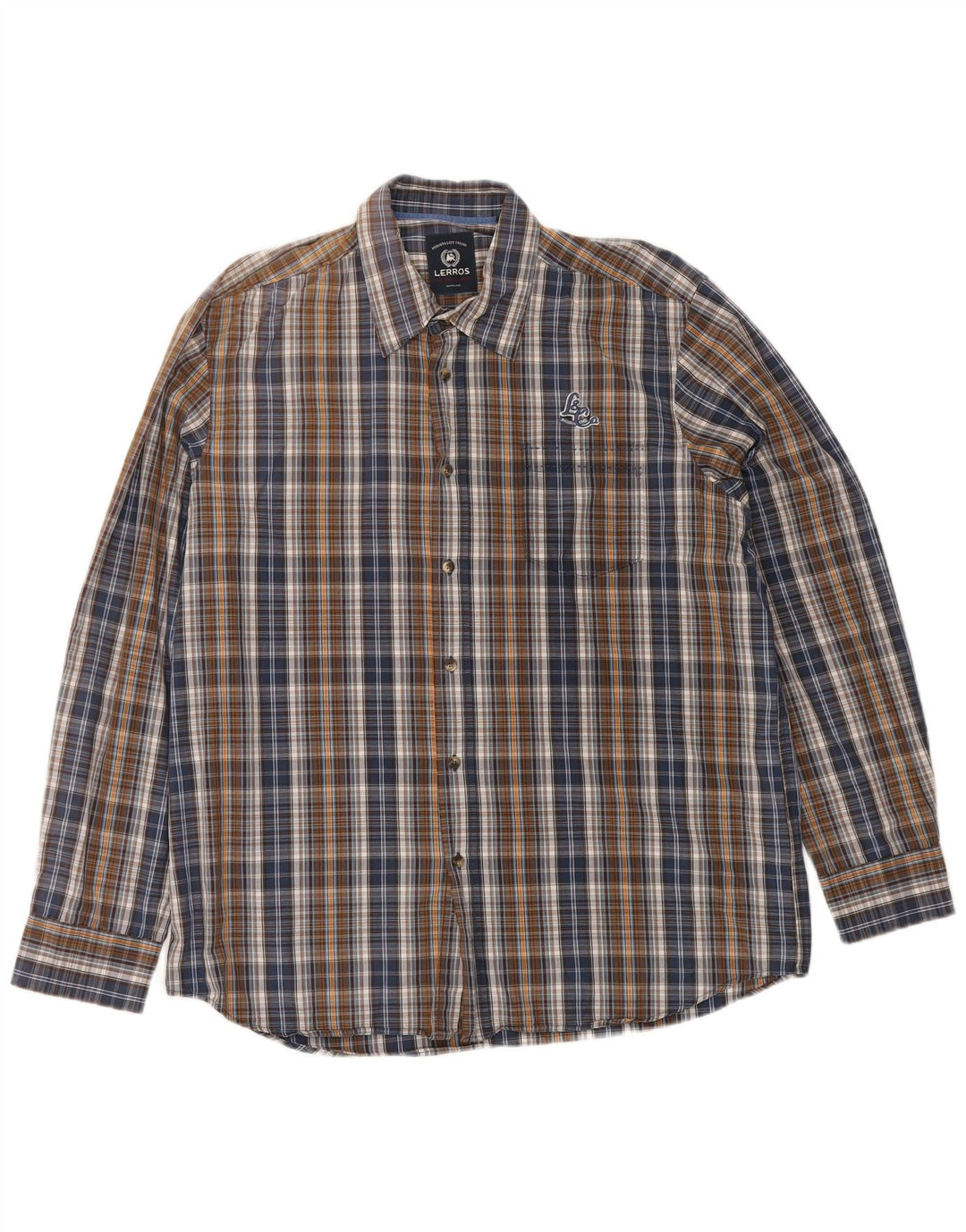 Lerros Herren-Flanellhemd XL, mehrfarbig, kariert, Baumwolle