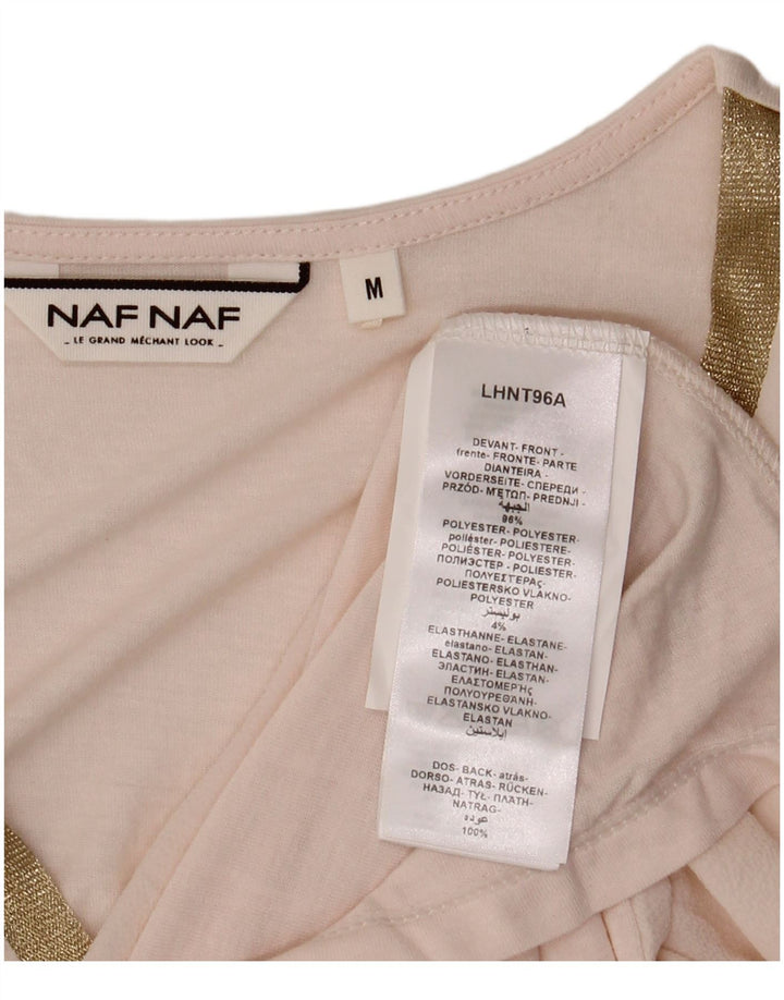 Naf Naf Damen Durchsichtiges Weste-Oberteil UK 12 Mittelrosa Polyester