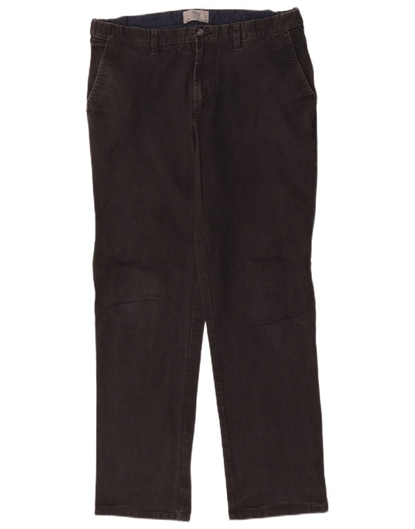 Marks & Spencer Herren-Chinohose mit normaler Passform, W36 L30, schwarze Baumwolle
