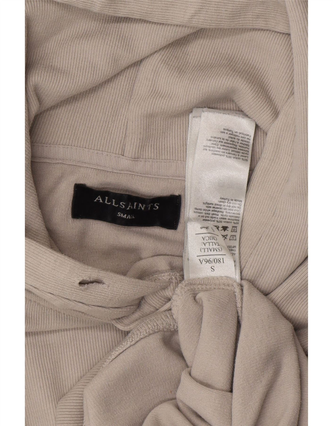 ALL SAINTS Herren Kapuzenpullover, Größe S, Grau, Baumwolle