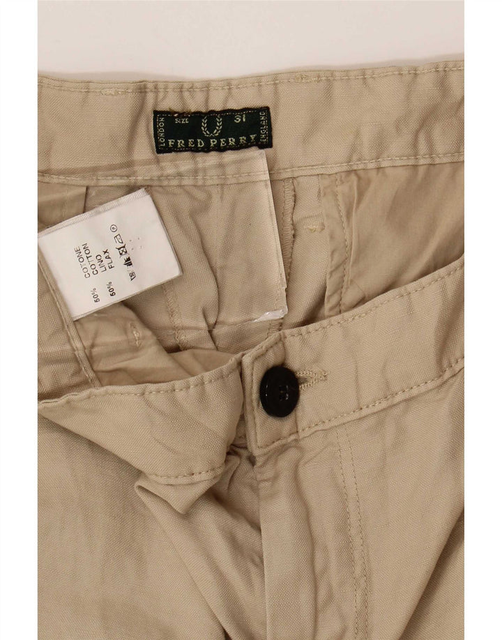 Kurze Hose für Damen von Fred Perry, W31, L25, Beige, Baumwolle