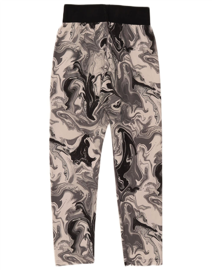 Nike Womens Abstract Pattern Leggings UK 12 Mittelgraue Baumwolle