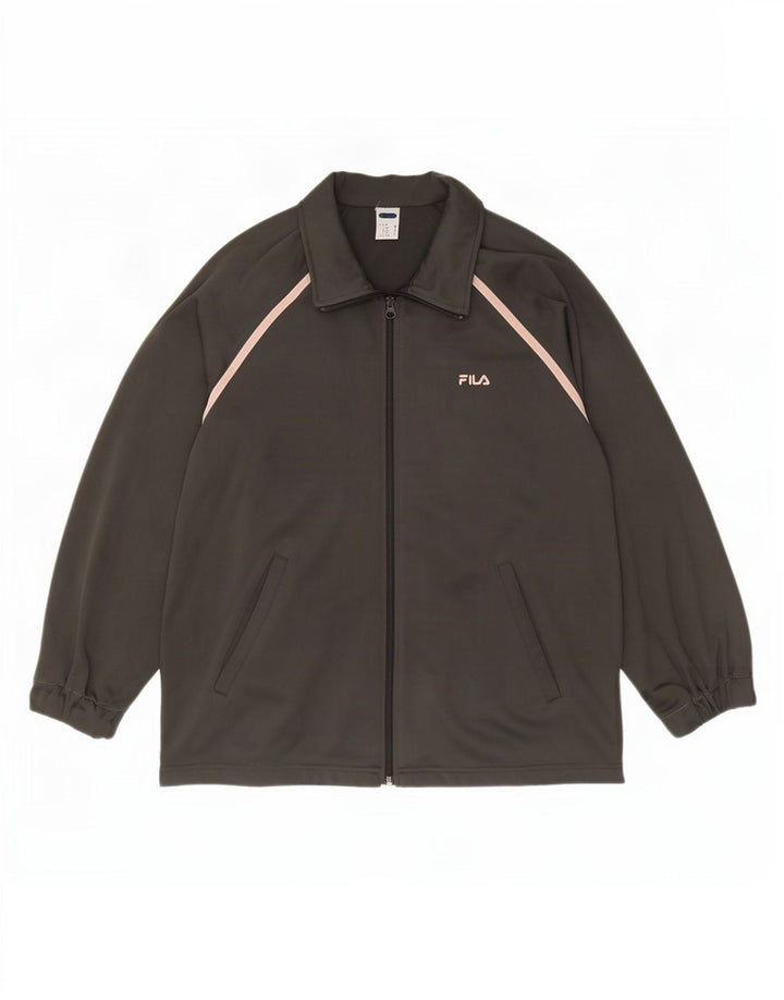 Fila Herren-Trainingsanzugoberteil aus mittelgrauem Polyester