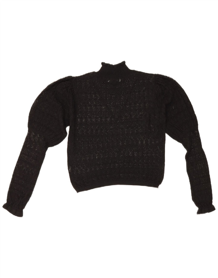 Durchsichtiger Pullover mit Rollkragen für Damen von Zara, Gr. 12, mittelschwarz