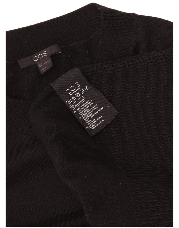 Cos Damen-Pullover, übergroß, Rundhalsausschnitt, Gr. 10, Größe S, schwarze Wolle