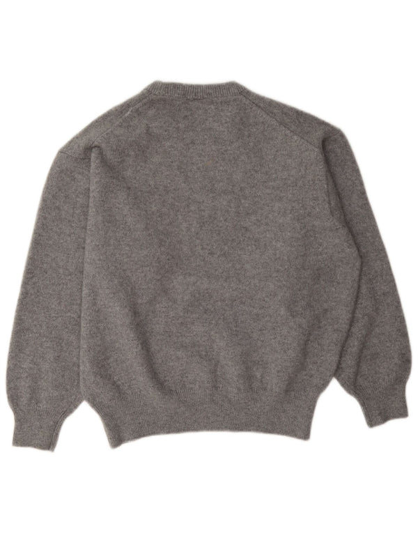 Marks & Spencer Herren-Pullover mit Rundhalsausschnitt, mittelgraue Wolle