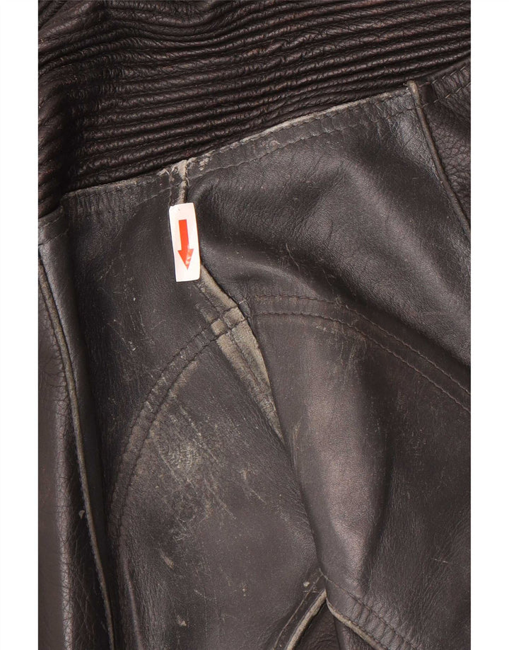 Richa Herren-Lederhose, EU 52, Größe L, W34, L29, Schwarz, Farbblock