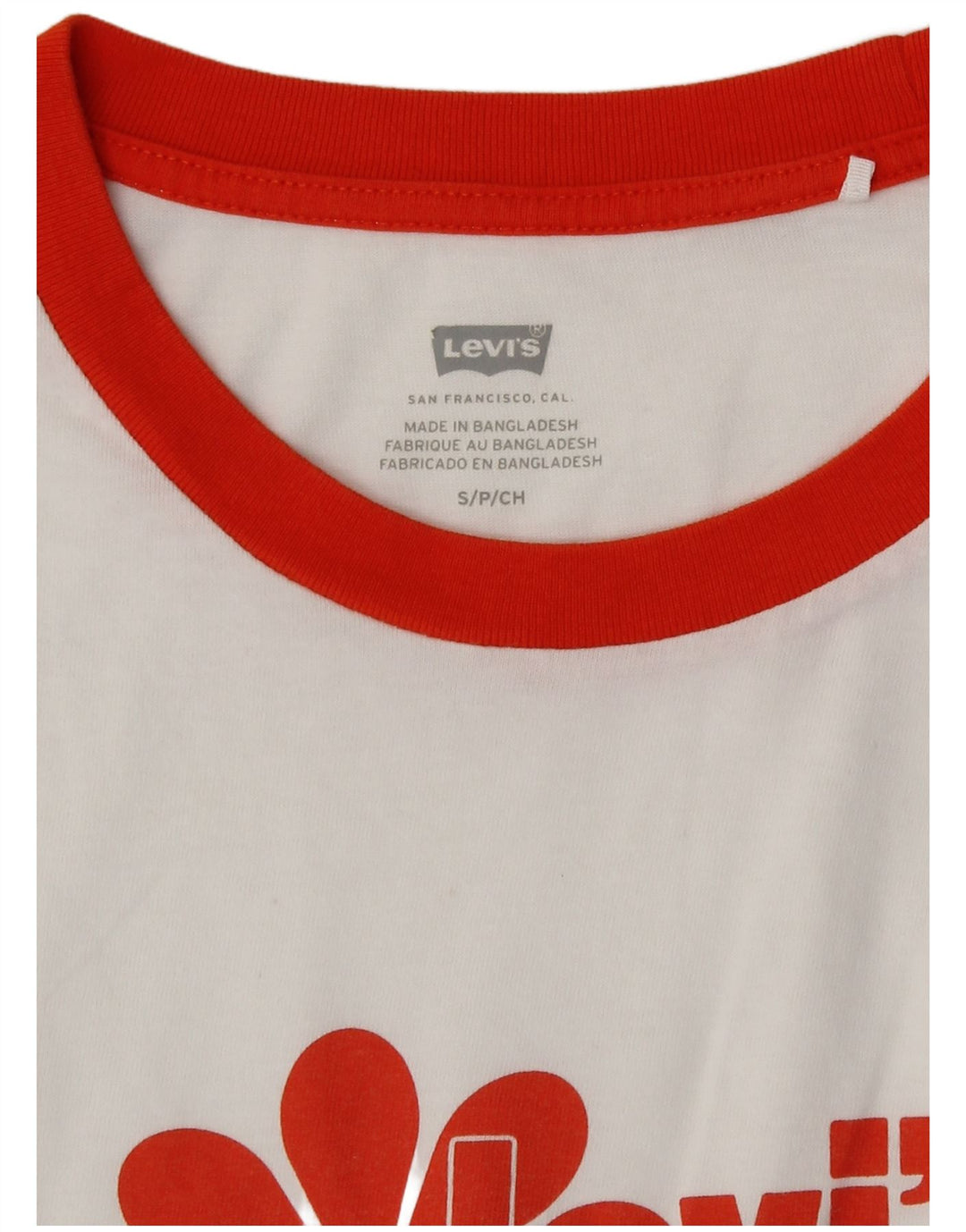 Levi's Damen-T-Shirt mit Grafik, UK 10, Größe S, Weiß