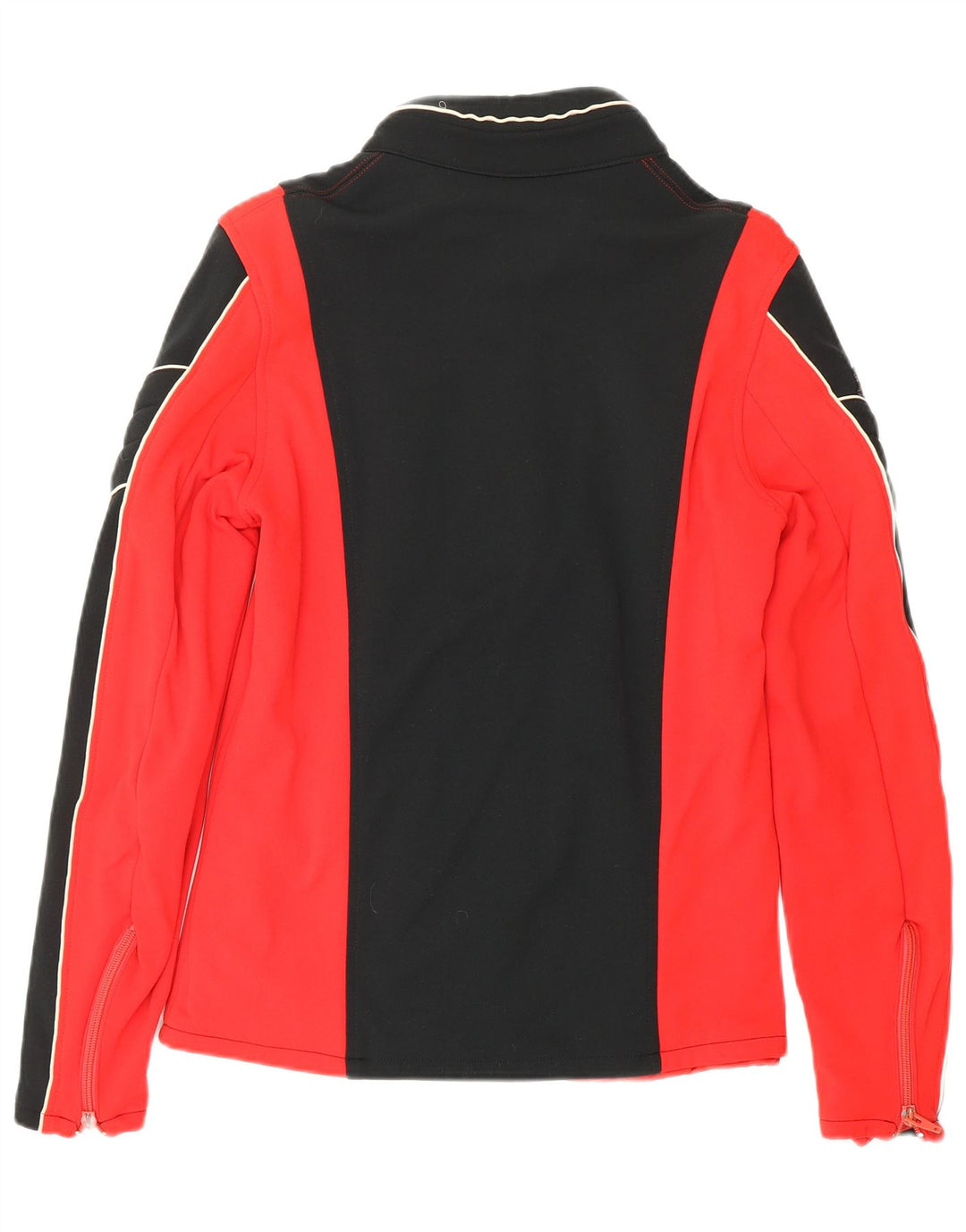 VINTAGE Herren-Trainingsanzug-Top-Jacke, EU 50, Mittelrot, Farbblock-Retro