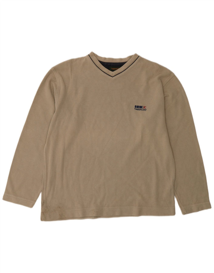 Timberland Jungen-Oberteil, langärmelig, 15–16 Jahre, beige Baumwolle