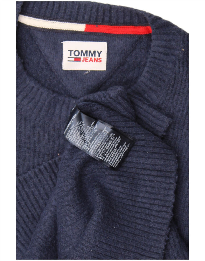 Tommy Hilfiger Herren-Pullover mit Rundhalsausschnitt, groß, marineblau, Polyester