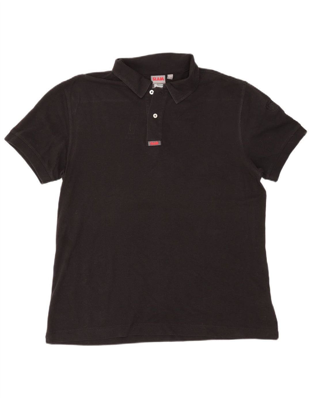 Slam Herren-Poloshirt, groß, aus schwarzer Baumwolle