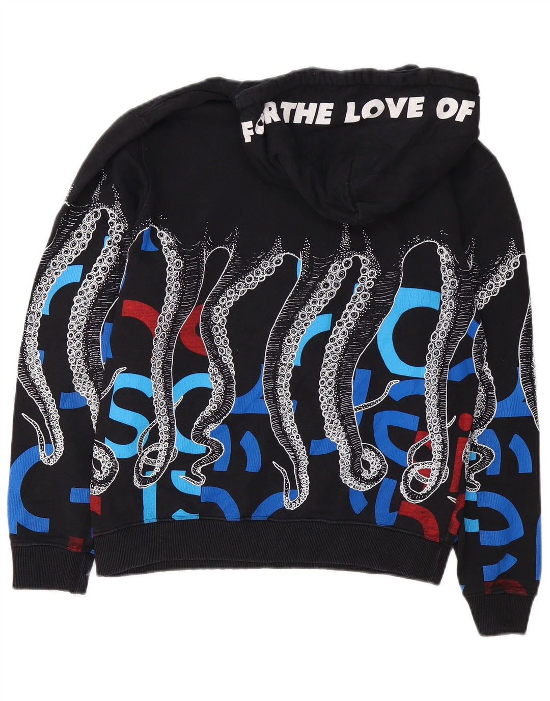 Octopus Herren-Kapuzenpullover mit Grafik, Größe S, Schwarz, Baumwolle