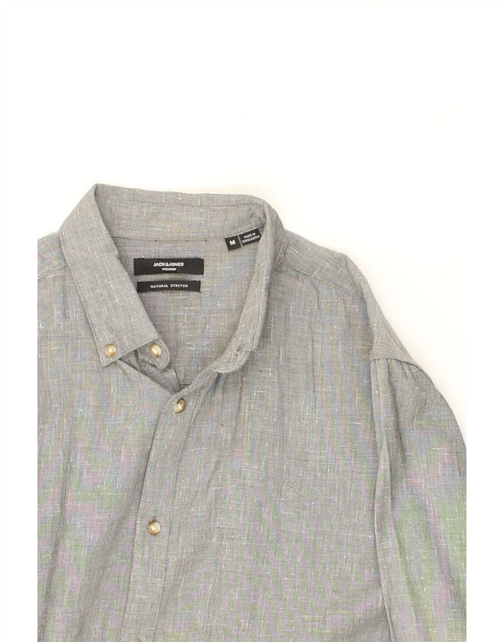 JACK & JONES Mens Shirt Medium Grey Flecked Cotton Vintage Jack & Jones and Second-Hand Jack & Jones from Messina Hembry 