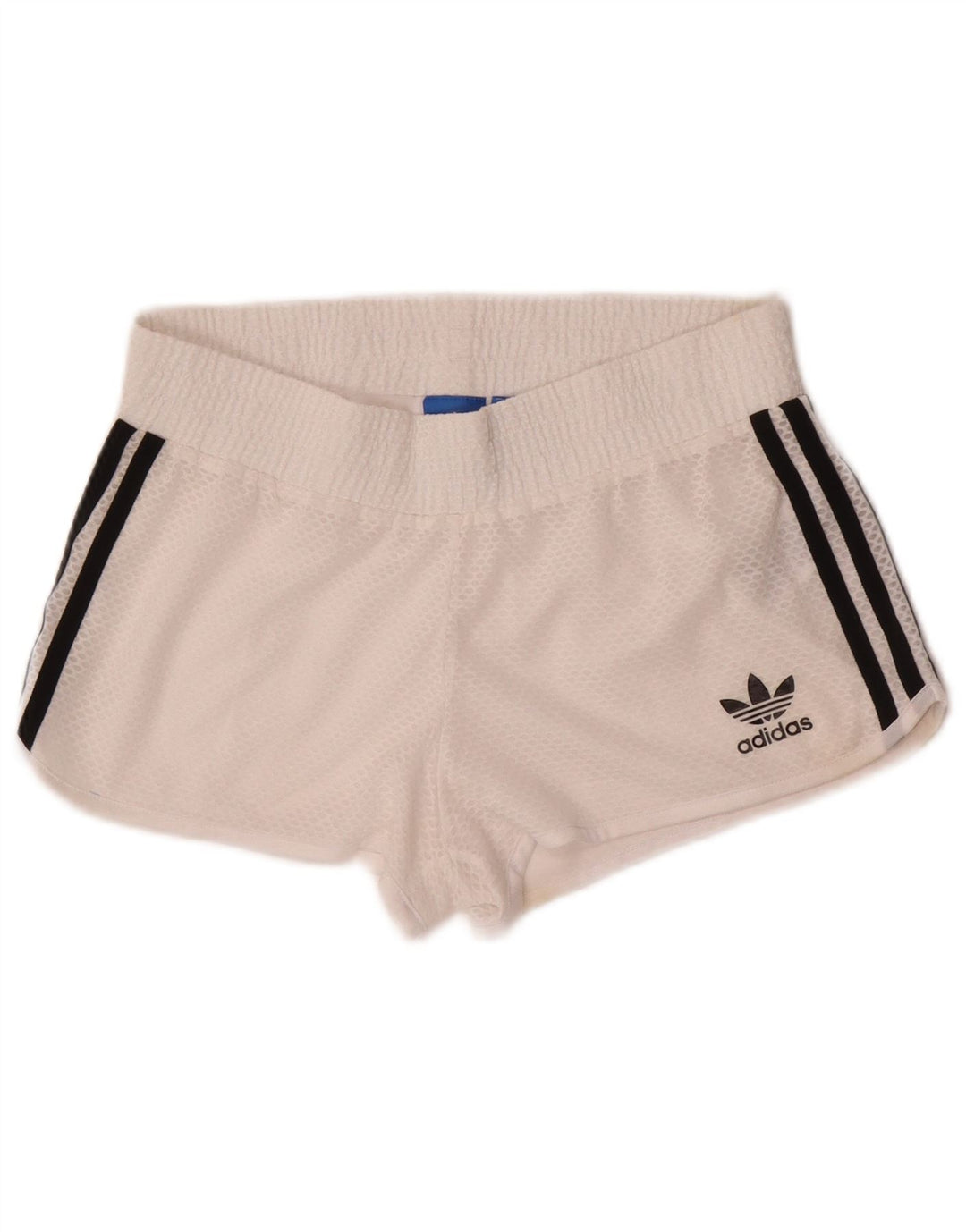 ADIDAS Damen Sportshorts UK 8 Small Weiß Polyester