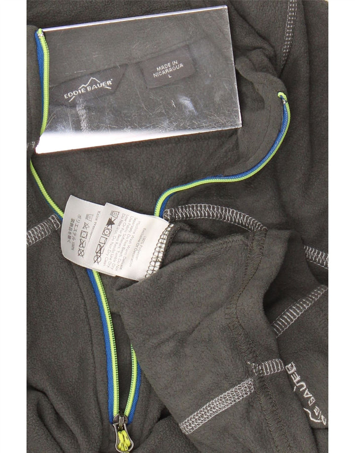 EDDIE BAUER Damen-Fleecepullover mit Reißverschluss am Hals, UK 16, Größe L, grau, Polyester
