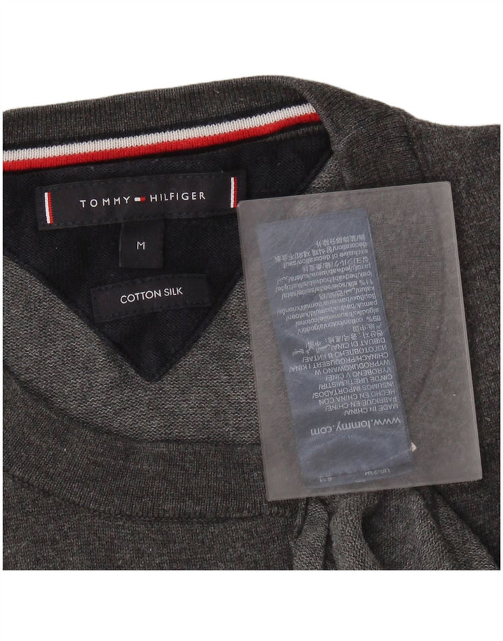 TOMMY HILFIGER Herren-Pullover mit Rundhalsausschnitt, mittelgraue Baumwolle