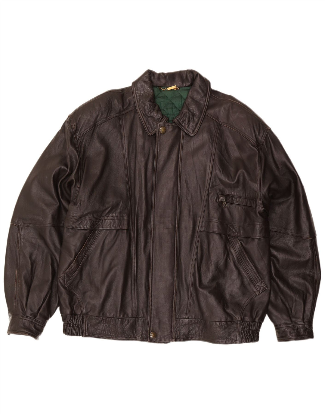 Vintage Herren Lederjacke IT 56 3XL Braun
