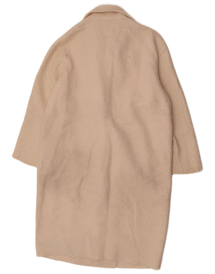 Zara Damen Übergroßer Fleecemantel UK 14 Mittelbeige Polyester