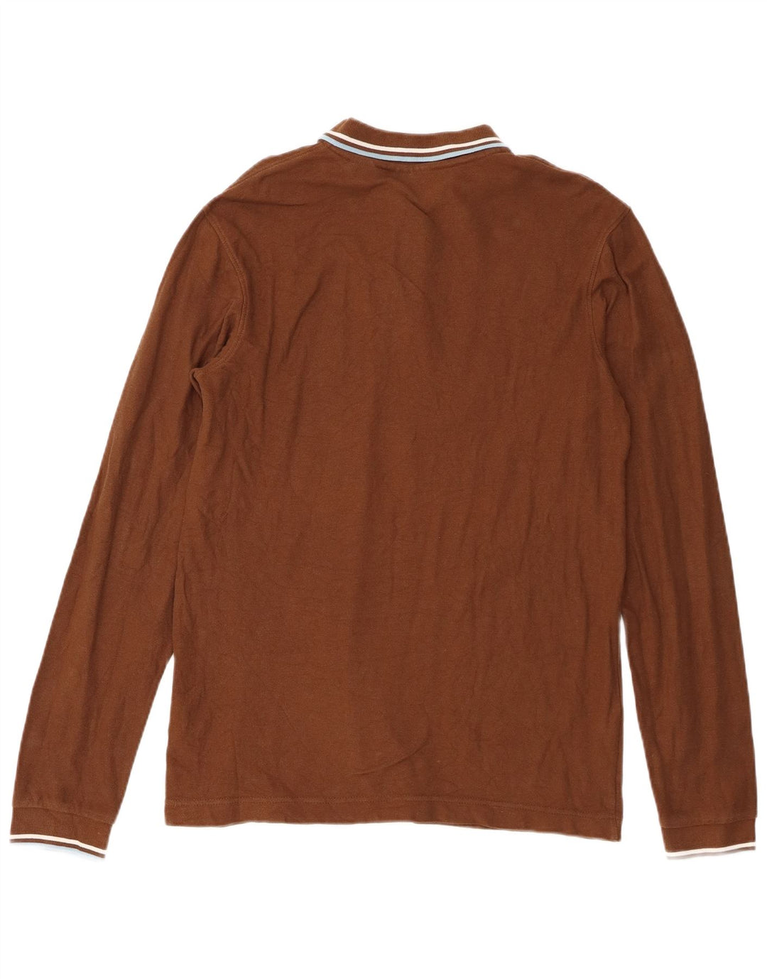 Fila Herren-Langarm-Poloshirt aus mittelbrauner Baumwolle