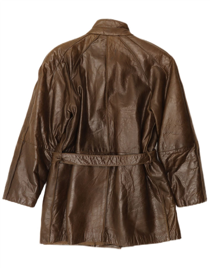 Vintage Damen Ledermantel IT 42 Mittelbraunes Leder